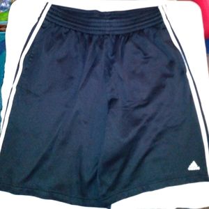 Adidas 3 Stripes Athletic Gym Shorts With Pockets